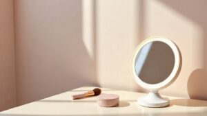 Auxmir Miroir maquillage lumineux rechargeable, pliable